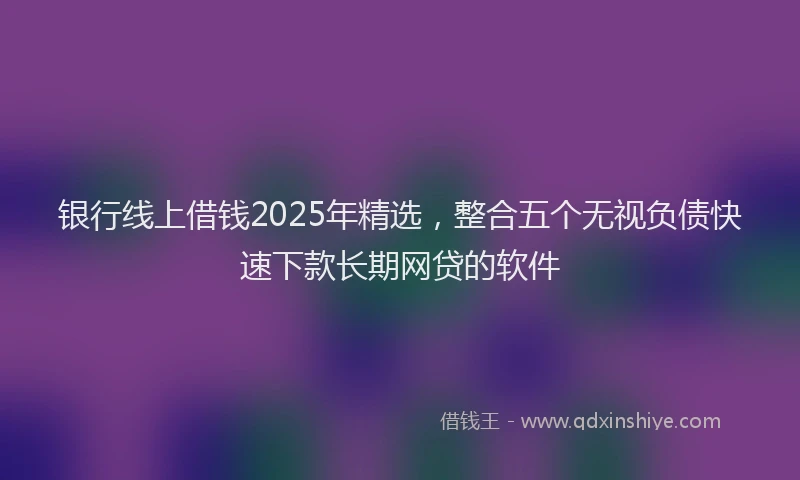 银行线上借钱2025年精选，整合五个无视负债快速下款长期网贷的软件
