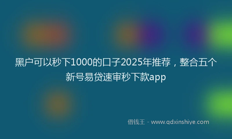 黑户可以秒下1000的口子2025年推荐，整合五个新号易贷速审秒下款app