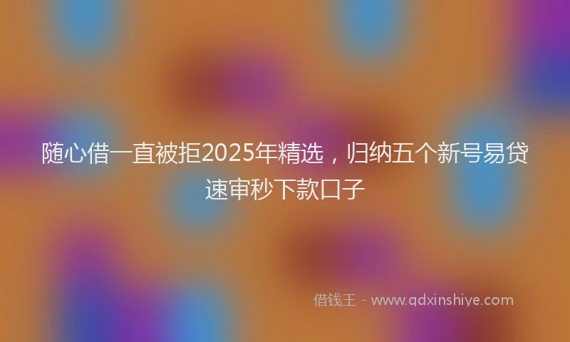 随心借一直被拒2025年精选，归纳五个新号易贷速审秒下款口子