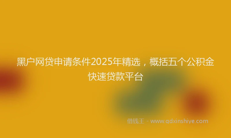 黑户网贷申请条件2025年精选，概括五个公积金快速贷款平台