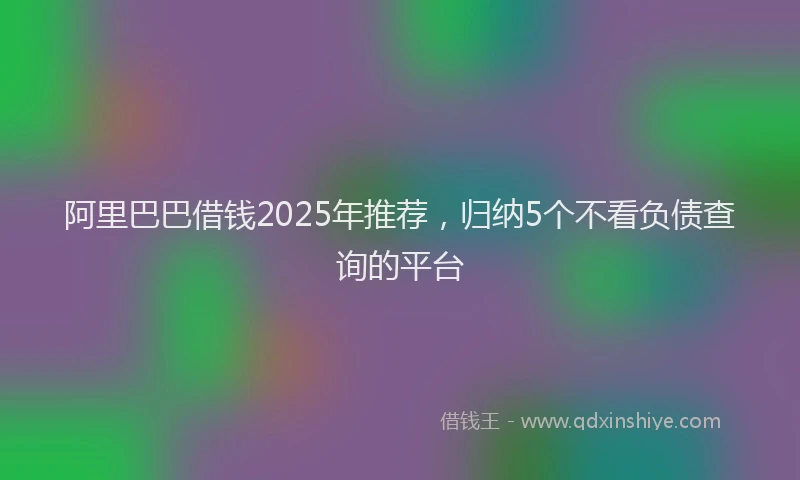 阿里巴巴借钱2025年推荐，归纳5个不看负债查询的平台