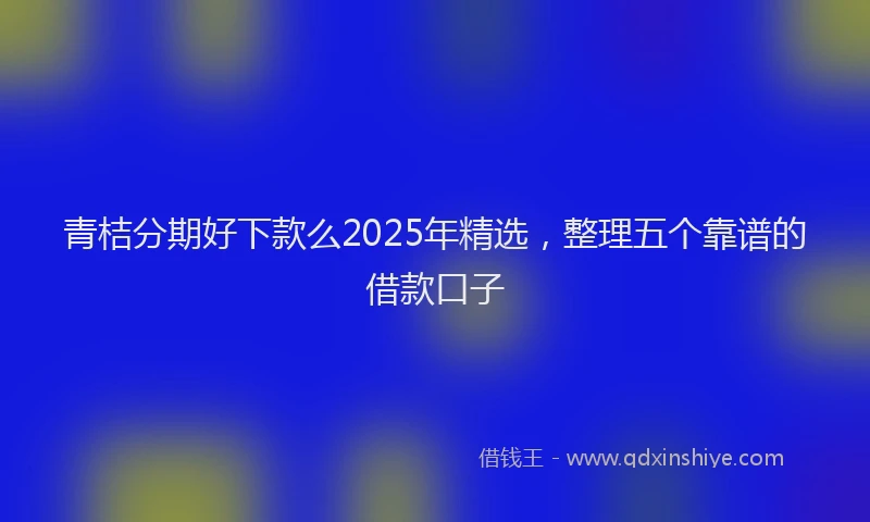 青桔分期好下款么2025年精选，整理五个靠谱的借款口子