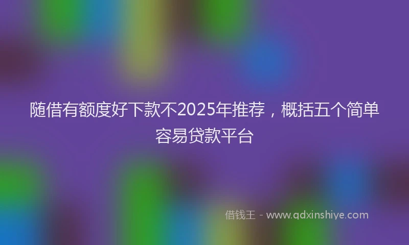 随借有额度好下款不2025年推荐，概括五个简单容易贷款平台