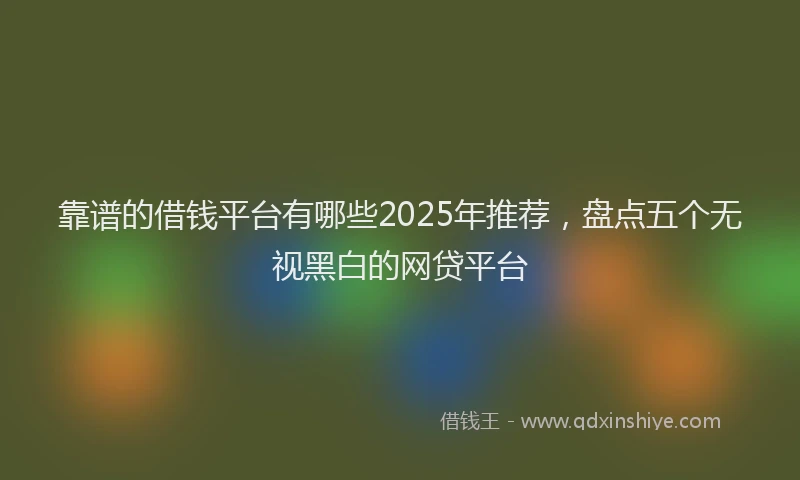 靠谱的借钱平台有哪些2025年推荐，盘点五个无视黑白的网贷平台