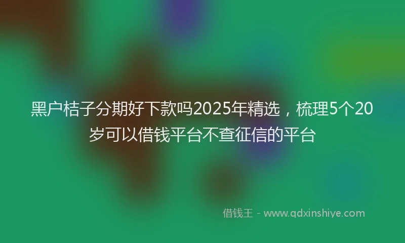 黑户桔子分期好下款吗2025年精选，梳理5个20岁可以借钱平台不查征信的平台