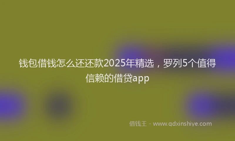 钱包借钱怎么还还款2025年精选，罗列5个值得信赖的借贷app