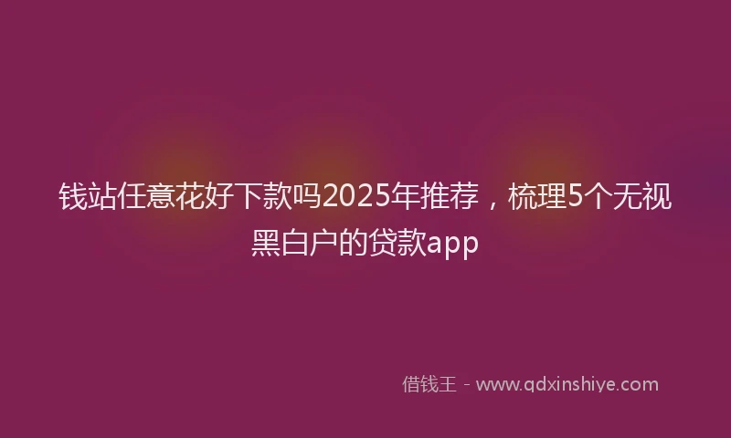 钱站任意花好下款吗2025年推荐，梳理5个无视黑白户的贷款app