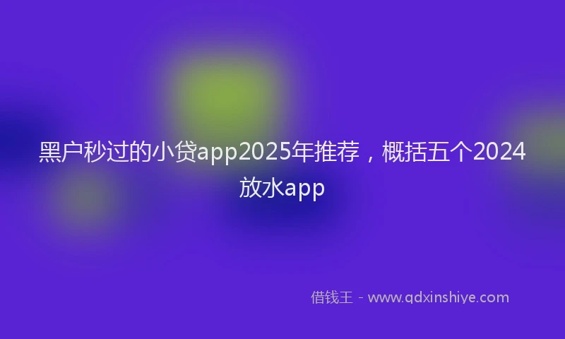 黑户秒过的小贷app2025年推荐，概括五个2024放水app