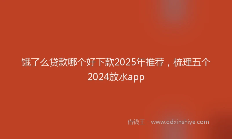 饿了么贷款哪个好下款2025年推荐，梳理五个2024放水app