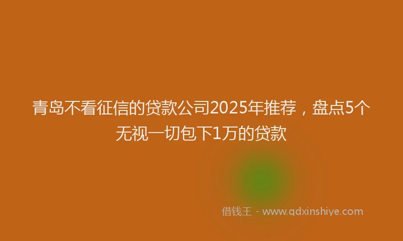 青岛不看征信的贷款公司2025年推荐，盘点5个无视一切包下1万的贷款
