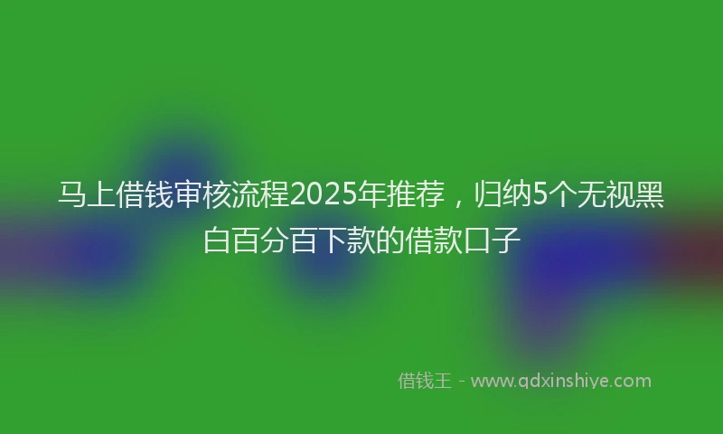 马上借钱审核流程2025年推荐，归纳5个无视黑白百分百下款的借款口子