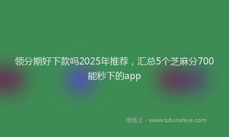 领分期好下款吗2025年推荐，汇总5个芝麻分700能秒下的app