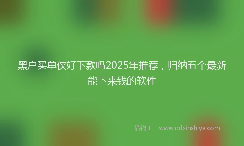 黑户买单侠好下款吗2025年推荐，归纳五个最新能下来钱的软件