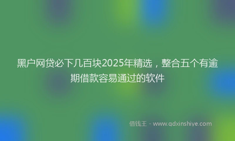 黑户网贷必下几百块2025年精选，整合五个有逾期借款容易通过的软件