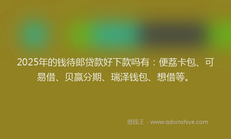 2025年的钱待郎贷款好下款吗有：便荔卡包、可易借、贝赢分期、瑞泽钱包、想借等。