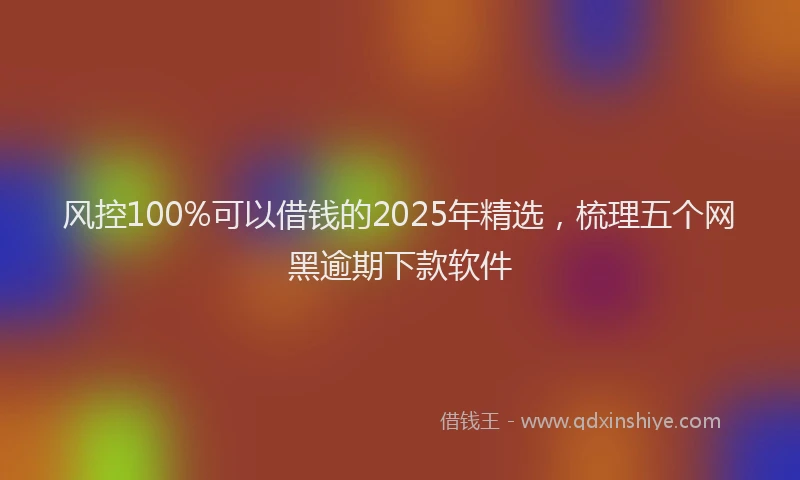 风控100%可以借钱的2025年精选，梳理五个网黑逾期下款软件