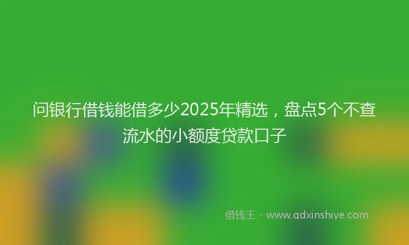 问银行借钱能借多少2025年精选，盘点5个不查流水的小额度贷款口子