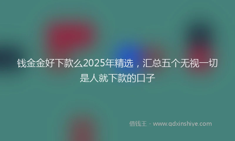 钱金金好下款么2025年精选，汇总五个无视一切是人就下款的口子