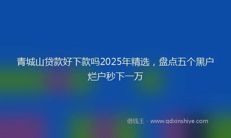 青城山贷款好下款吗2025年精选，盘点五个黑户烂户秒下一万