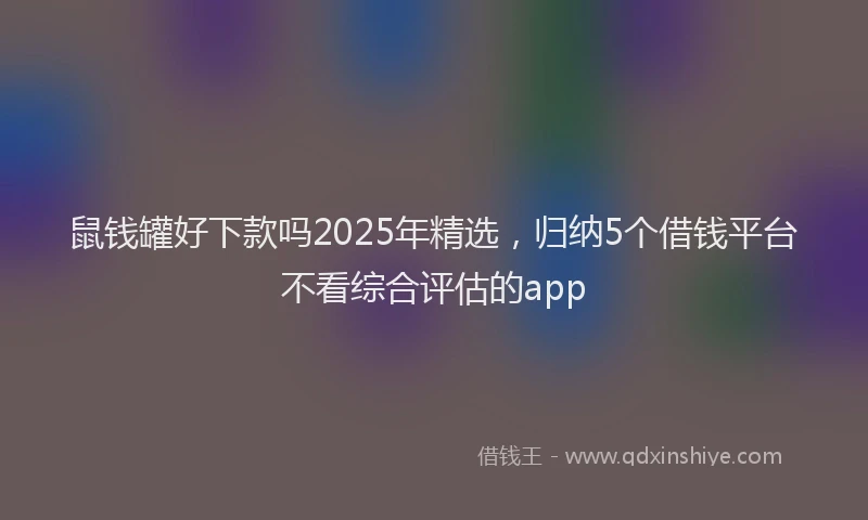 鼠钱罐好下款吗2025年精选，归纳5个借钱平台不看综合评估的app