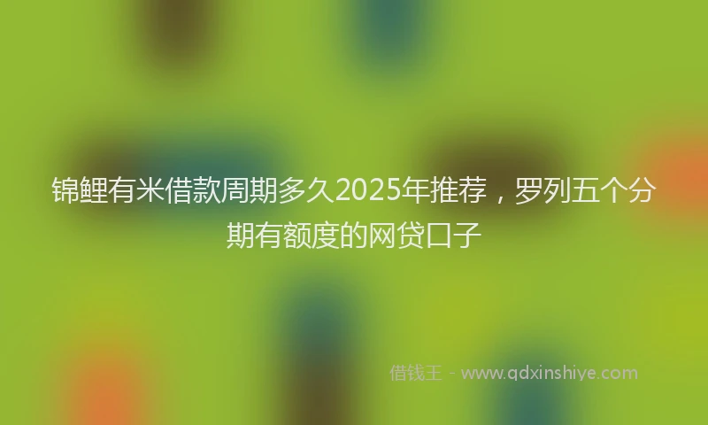锦鲤有米借款周期多久2025年推荐，罗列五个分期有额度的网贷口子