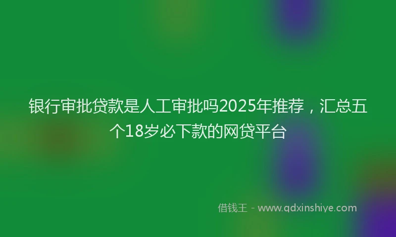 银行审批贷款是人工审批吗2025年推荐，汇总五个18岁必下款的网贷平台