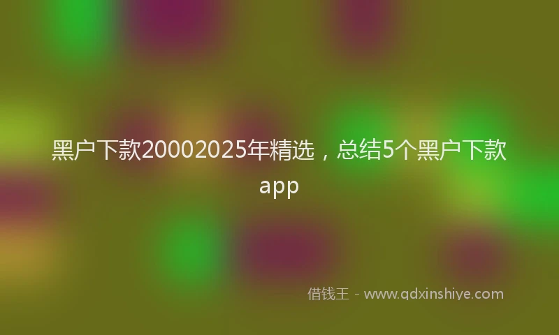 黑户下款20002025年精选，总结5个黑户下款app