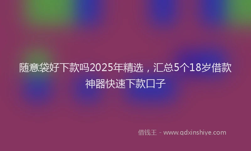 随意袋好下款吗2025年精选，汇总5个18岁借款神器快速下款口子