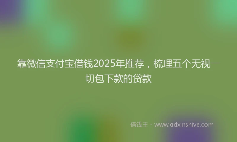 靠微信支付宝借钱2025年推荐，梳理五个无视一切包下款的贷款