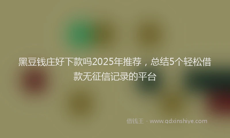 黑豆钱庄好下款吗2025年推荐，总结5个轻松借款无征信记录的平台
