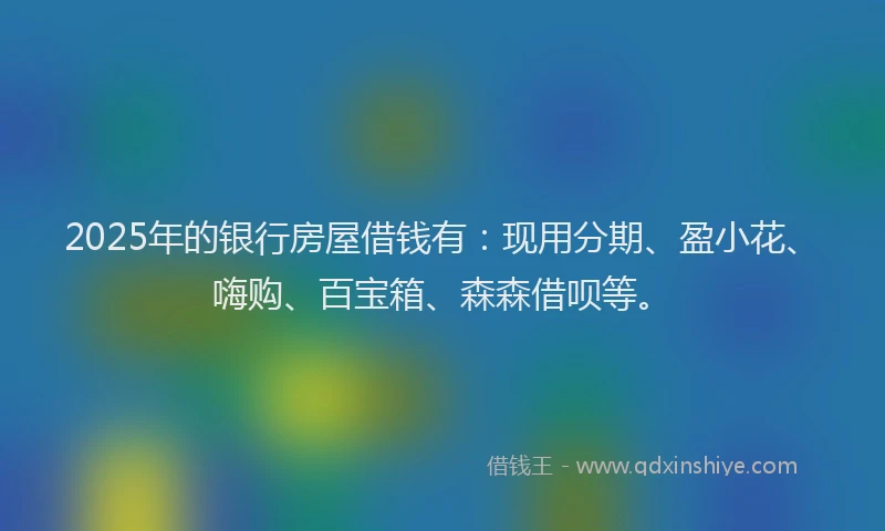 2025年的银行房屋借钱有：现用分期、盈小花、嗨购、百宝箱、森森借呗等。