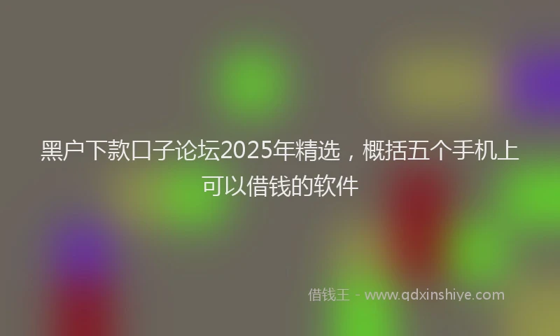 黑户下款口子论坛2025年精选，概括五个手机上可以借钱的软件