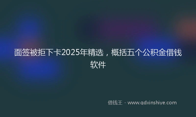 面签被拒下卡2025年精选，概括五个公积金借钱软件