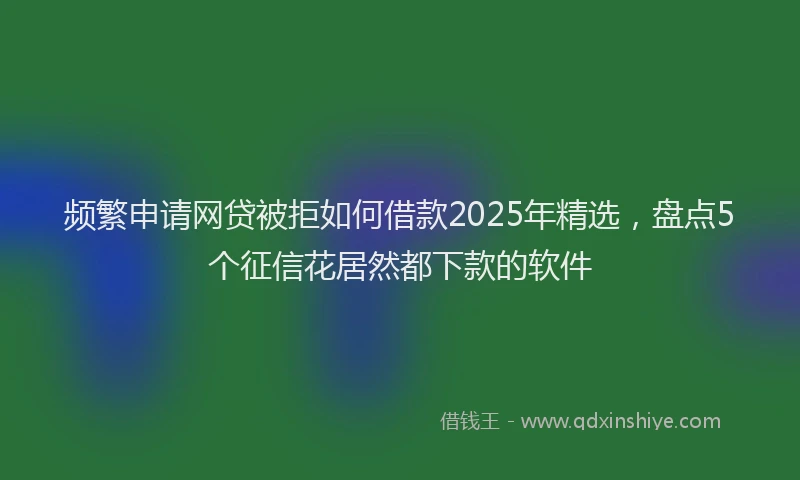 频繁申请网贷被拒如何借款2025年精选，盘点5个征信花居然都下款的软件