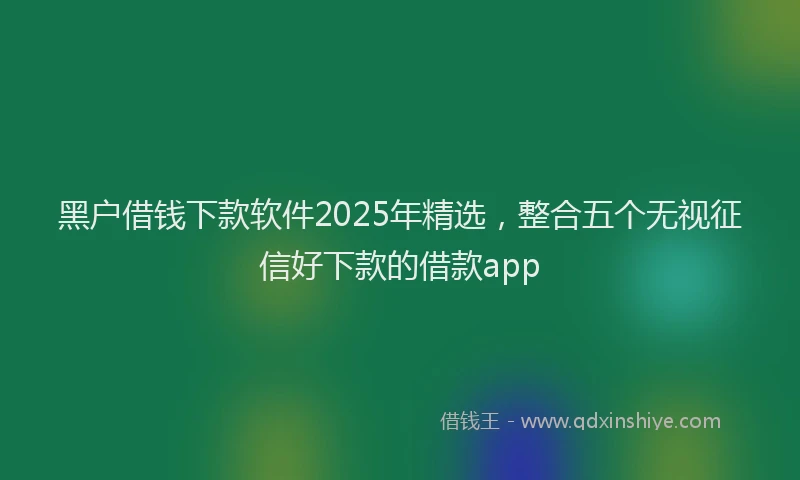 黑户借钱下款软件2025年精选，整合五个无视征信好下款的借款app