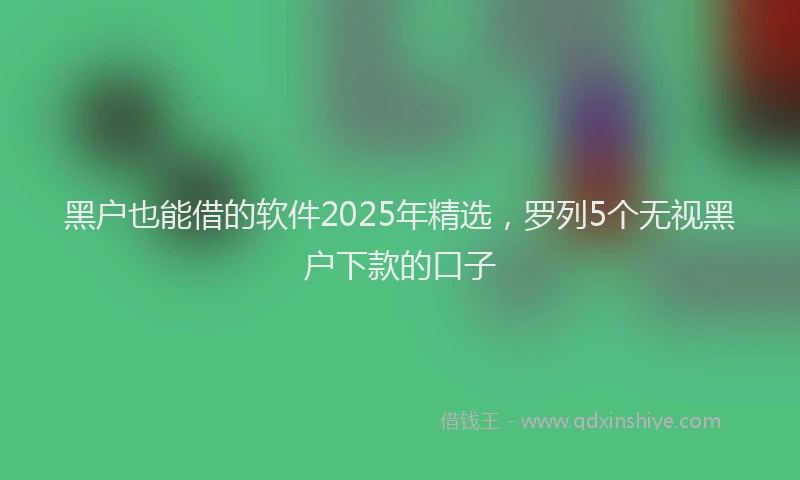 黑户也能借的软件2025年精选，罗列5个无视黑户下款的口子