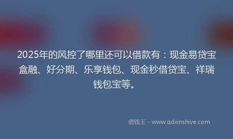 2025年的风控了哪里还可以借款有：现金易贷宝盒融、好分期、乐享钱包、现金秒借贷宝、祥瑞钱包宝等。