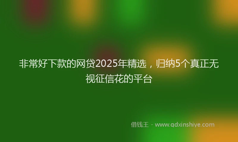 非常好下款的网贷2025年精选，归纳5个真正无视征信花的平台