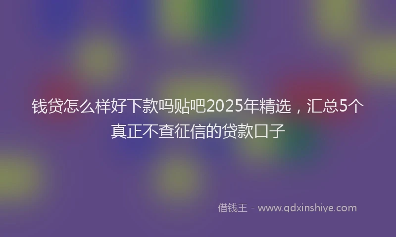 钱贷怎么样好下款吗贴吧2025年精选，汇总5个真正不查征信的贷款口子