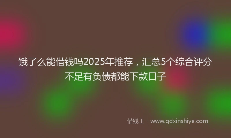 饿了么能借钱吗2025年推荐，汇总5个综合评分不足有负债都能下款口子