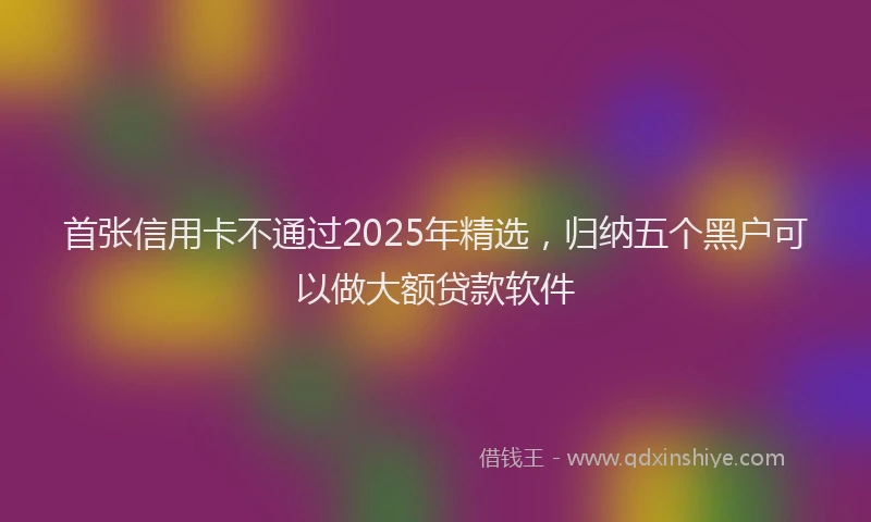 首张信用卡不通过2025年精选，归纳五个黑户可以做大额贷款软件