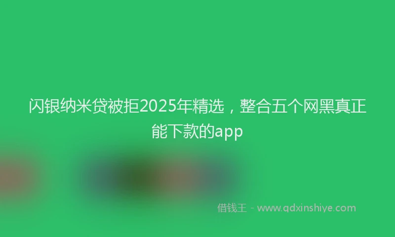 闪银纳米贷被拒2025年精选，整合五个网黑真正能下款的app