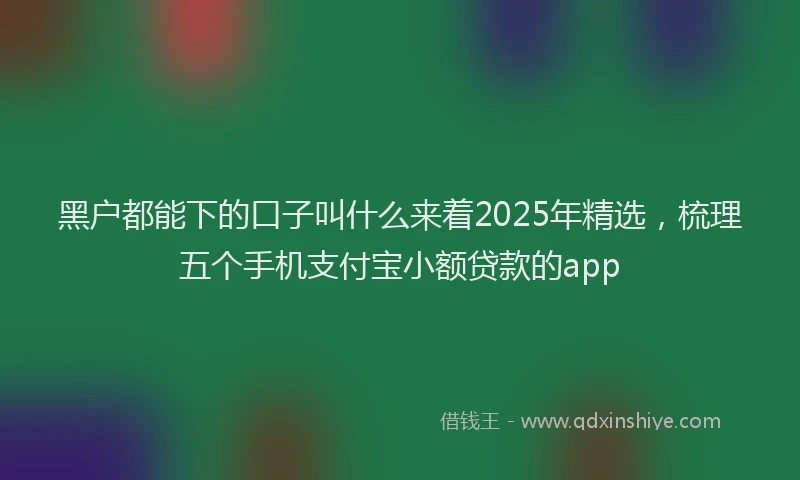 黑户都能下的口子叫什么来着2025年精选，梳理五个手机支付宝小额贷款的app