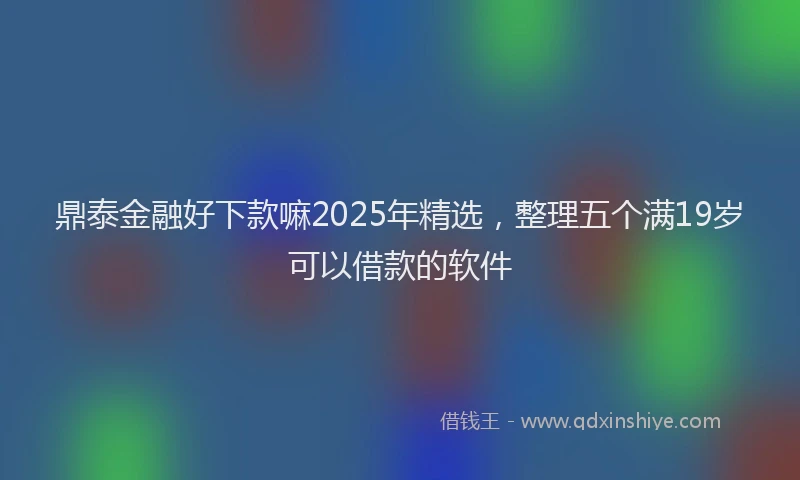 鼎泰金融好下款嘛2025年精选，整理五个满19岁可以借款的软件