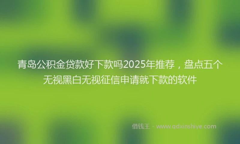 青岛公积金贷款好下款吗2025年推荐，盘点五个无视黑白无视征信申请就下款的软件