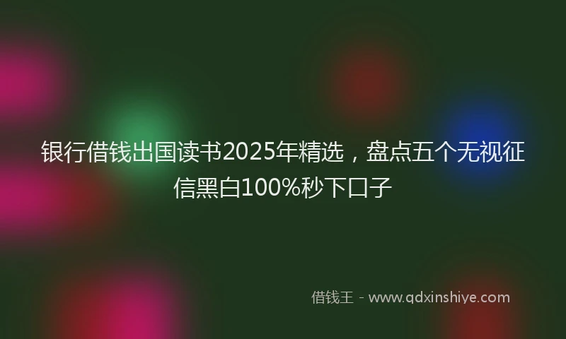 银行借钱出国读书2025年精选，盘点五个无视征信黑白100%秒下口子