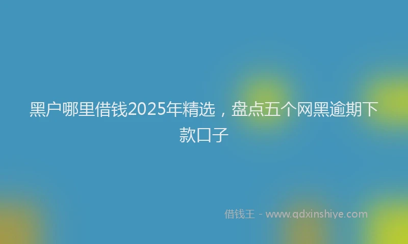黑户哪里借钱2025年精选，盘点五个网黑逾期下款口子
