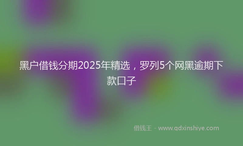 黑户借钱分期2025年精选，罗列5个网黑逾期下款口子
