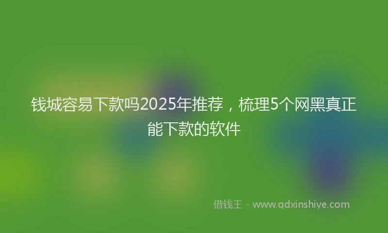钱城容易下款吗2025年推荐，梳理5个网黑真正能下款的软件