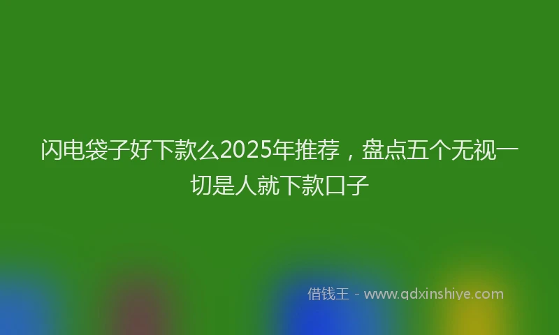 闪电袋子好下款么2025年推荐，盘点五个无视一切是人就下款口子